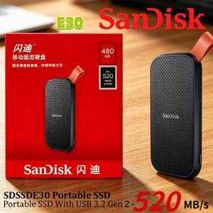 SanDisk E30 E61 E81 External SSD USB 3.2 Type-C 2.5 Inch 1TB 2TB 4TB 6TB 8TB 10TB Solid State Drive for PC Mac 520MB/s Black