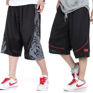 Summer Thin Basketball Shorts Mens Sporty Loose Fit Five-Quarter Pants Breathable Comfortable Large Size Casual Trousers