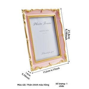 1 Khung Ảnh Nổi 3D Viền Vàng Hồng Mềm Mại Phong Cách Pháp Chất Liệu Nhựa Hiện Đại Dùng Trang Trí Bàn Học Và Lối Vào
