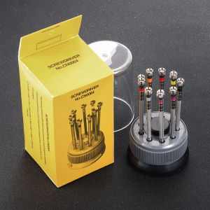 9PCS Screwdrivers Set Watch Repair Tool Screwdriver Set with Rotating Base Steel Screwdriver 5978 for Watch and Glasses Repair