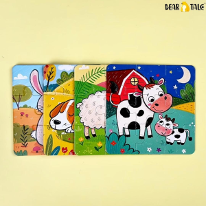 BEAR TALE Educational Jigsaw Puzzle Double-Sided for Kids Early Learning Toys 4 in a box 16PCS
