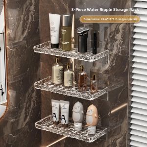 QIOEROUL | Acrylic Bathroom Organizer Storage Shelf