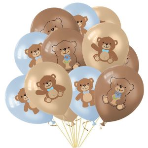 Cartoon Bear Print Latex Balloons Birthday Party Decoration Childrens Festive Supplies Scenic Arrangement Cute Animal Theme