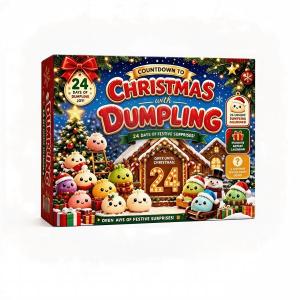 Bandai | New Product 2026 24 Day Countdown Calendar Bun New Squishy Bun Bao Bun Christmas Gift Bun Pinch Music Blind Box