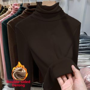 JIFANPAUL | High Neck Fleece Long Sleeve Top Winter Warmth Slim Fit