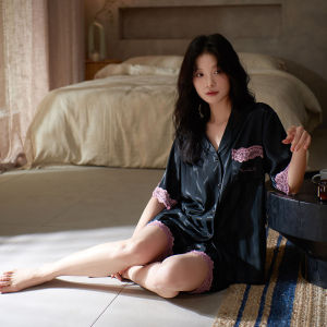 Áo ngủ MiiOW cho nữ làm bằng lụa băng thoải mái cardigan tay ngắn