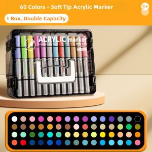Non-see-through Stacking Washable Quick-drying Soft Tip Direct-liquid Markers