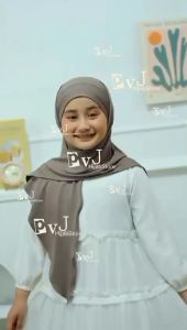Hijab Anak Segitiga Malay jr Jersey | Jilbab Segitiga Tali Malay Inner Bando | Kerudung Anak sekolah 5-12 thn