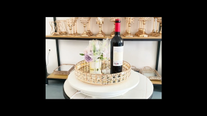 Crystal Glass Metal Luxury Decoration Tray Home Decorative Mirror Tray Modern European Style