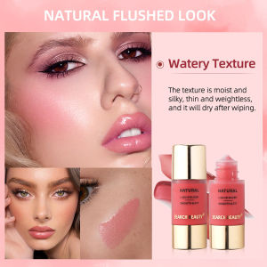 Dewy Natural Liquid Blush Multi-Use Liquid Blush for Cheeks & Lips Beginner-Friendly Watery Pinkish Glow Makeup Effect