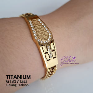 GelangTangan Wanita Dewasa Titanium Lisa Mata Elegan Mewah Perhiasan fashion kualitas premium Awet Anti Karat gt317