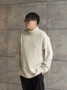 Passerby Club Turtleneck Bottoming Shirt Men Long Sleeves Pure Color Tops Loose Plus Size plus-Sized Menswear Knitting T-shirt Loose-Fit