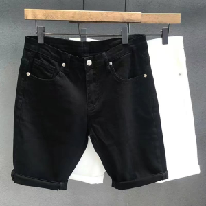 New 2025 Mens Slim Fit Straight Leg Short Jeans Five Parts Casual Versatile Elastic Horse Jeans Lightweight Summer Denim