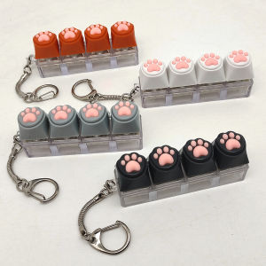 Silicone Soft Cat Claws Keychain Key Ring Pendant Mobile Phone Backpack Pendant Desktop Accessories Decompression Press Tools