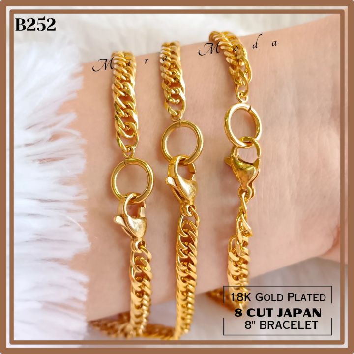 B252-18K Gold Plated Cut Japan Style Bracelet for Women SOLD PER