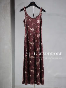 New Chinese Style Autumn Winter Velvet Halter Dress Luxury Lightweight Inner Wear Bamboo Plum Shadow Wrap around Skirt Long Dress