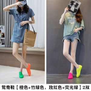 New 2025 Summer Low Top Elastic Fabric Flat Bottom Casual Purple Canvas Shoes Womens Single Shoes Candy Pink Trendy Flats