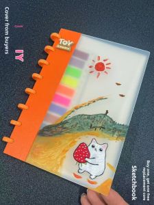 A5 Size Thickened Drawing Sketchbook with Mushroom Buckle Detachable Art Student Special DIY Creative Cover Book Buy One Get One Free