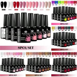 8pcs Gel Nail Polish Set HEMA Free 8ml Semi Permanent Soak Off UV Gel Varnish Nail Art Decoration Autumn Winter Nails Supplies
