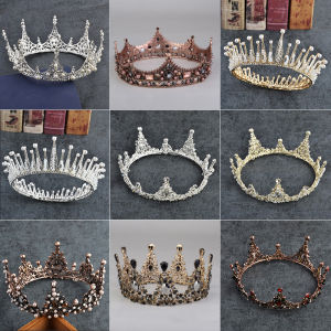 Vương Miện Cưới Phụ Kiện Tóc Sinh Nhật Công Chúa 18 Tuổi Vòng Tròn Baroque Phụ Kiện Trang Sức Thời Trang Hợp Kim Mới