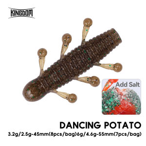 Kingdom Dancing Potato Soft Fishing Lures 3.2g 45mm 6g 55mm PVC Sinking Soft Baits Add Salt Fishy Smell Soft Lures 8pcs 7pcs