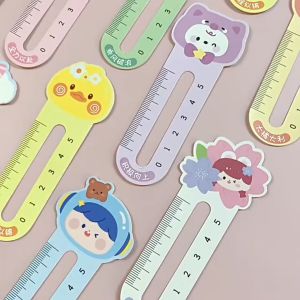 50 Sheets/Set Bookmark Animal Book Marker Ruler Portable Small Bookmark with Scale for Student Gift