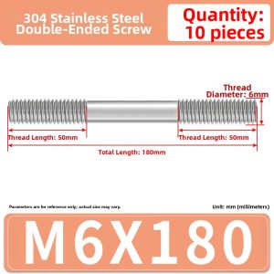 JINJUNTAI | Stainless Steel Double End Screw