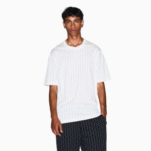Armani Exchange | Round Neck Short Sleeve Loose Printed Cotton T-Shirt