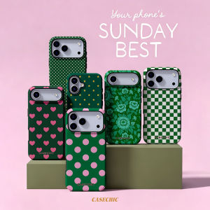 Potdemiel | Emerald Pink Big Dot For Case For iPhone 17 16 15 Pro Max TPU Anti-Scratch Outer Shell Raised Screen CaseChic