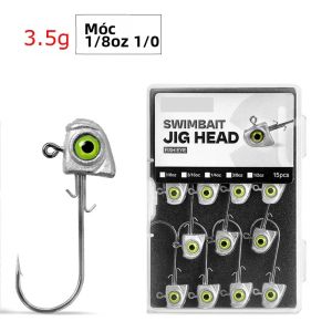 WDJYJ 15 CÁI Bộ Lưỡi Câu Cá Nhân Tạo Có Đầu Jig Bằng Thép Carbon Cao Cấp Có Gai Dành Cho Mồi Mềm 35g-14g Câu Cá Trên Thuyền Biển