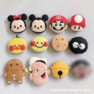 Japanese South Korea Ins Style Niche Style Cartoon Cute Couple Silicone MagSafe Magnetic Suction Cellphone Airbag Support Collapsible Air Cushion Drop-Resistant Fastened Ring Adsorption Binge-watching Supporting Seat Artifact for a Lazy