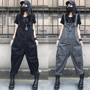 Summer 2025 New Style Thin Workwear Jumpsuit Solid Color Casual Loose Personality Wide Leg Pants High Waist Long Trousers