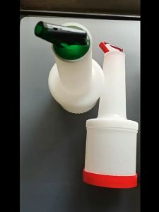 Botol Sirup 1000ml Plastik PE Botol Gula Cair 1 Liter Wadah Cairan Alat Bar Mixing Bartender / Bottle Jar Juice Syrup Container