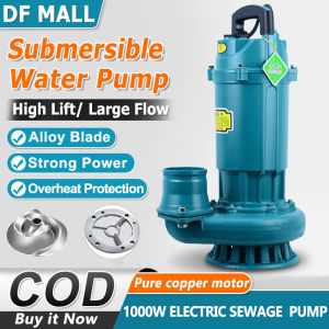 Submersible Water Pump 220V 1000W Submersible Pump Heavy Duty Stainless Steel Sewage Agricultural Pump Irrigation Water Pump