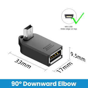 Right Angle Mini USB to USB OTG Adapter USB 2.0 Mini USB Male to USB A Female Converter 90 Degree OTG Adapter for Car MP3 Camera