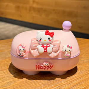 Cute Cartoon Soap Dish Flip Cover Laundry Soap Box Drainage with Lid Student Dormitory Fragrant Soap Box Home Use