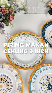 PRUMU Piring Melamin 9 inch - Piring Aesthetic - Piring Makan - Piring Motif - Piring Cantik P4209