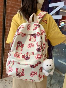 Schoolbag Primary School Girls Cute Bear Junior High School Student Ins Print Backpack College Student Trip Backpack