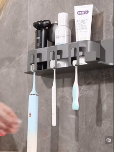 🚚จัดส่ง 12 ชั่วโมง🚚ที่วางไดร์เป่าผมชั้นวางของในห้องน้ํา ผู้ถือแปรงสีฟันแบบมัลติฟังก์ชั่น แบบติดผนัง ชั้นเก็บของในห้องน้ํา แบบไม่เจาะรู