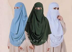 {SET NIQOB BANDANA} JILBAB PASHMINA INSTAN 200×100 | PASHMINA CERUTY PREMIUM JUMBO | SHAWL NEELOFA