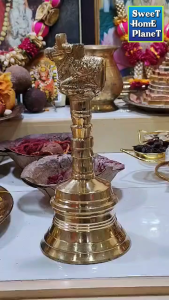 Heavy Brass Pooja Bell 800g 18cm x 8cm Traditional Hindu Temple Prayer Bell for Home & Mandir