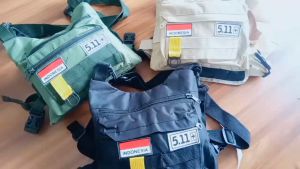 Chest Bag Pria Multifungsi 2in1 Tas Dada Rompi Sling Bag Cowok Selempang Bahu Tas Sepeda Vest Bag