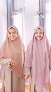 Zea Khimar Size L dan XL by Arafa Hijab - Khimar Syari Jumbo Bahan Flowly Adem