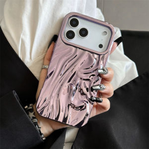 Electroplate 3D Solid Phone Case for Iphone 17 Air 16E 16 15 14 13 12 11 Pro Max Water Ripple Shockproof Tpu Soft Cover