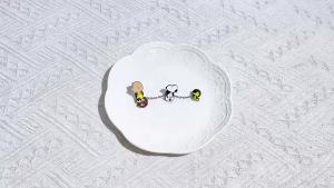 Bandai | Snoopy With Chain Badges Enamel Pins Cartoon Brooch Lapel Pins for Backpack Clothes Badge Cute Fans Gifts