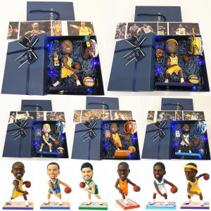 Basketball Star Figurine Collectible Toy Display Birthday Gift for Boys LeBron James Kevin Durant Stephen Curry Kyrie Irving Doll