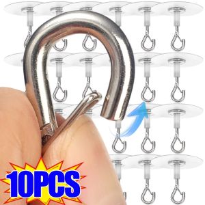 ตะขอแขวนเพดานแบบติดแน่นราวติดแน่นไม่ต้องใช้ห้องครัวหมัดต้นไม้แขวนพวงกุญแจติดผนังตะขอแขวนไฟระฆังลมจำนวน10ชิ้น