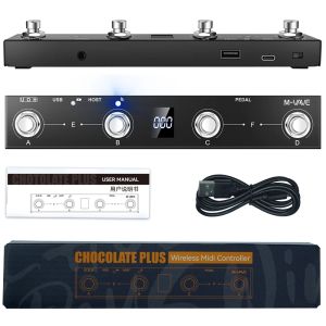 M-VAVE Chocolate Plus MIDI Wireless Controller Pro Keyboard 4 Buttons Foot Switch Supports MIDI Host Interface Control Function