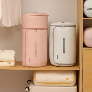 Compressible Cylinder Quilt Storage Bag - Large Capacity Household Clothing Organizer for Moving