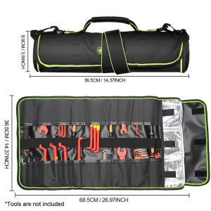 Roll Up Tool Bag Multi-pockets Tool Organiser 600 Denier with 6 Interior Pockets 68x36cm Ideal for Craftsmen Electricians